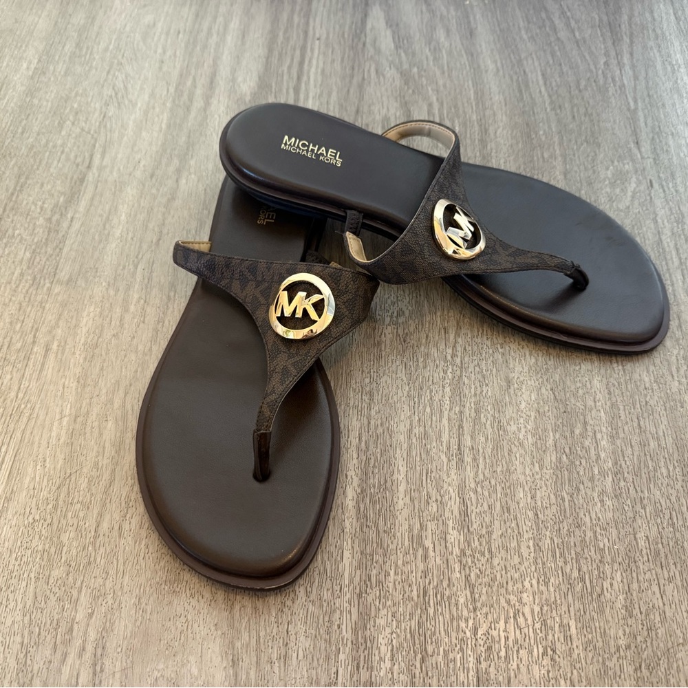 Michael Kors Dark Brown Flip-Flops